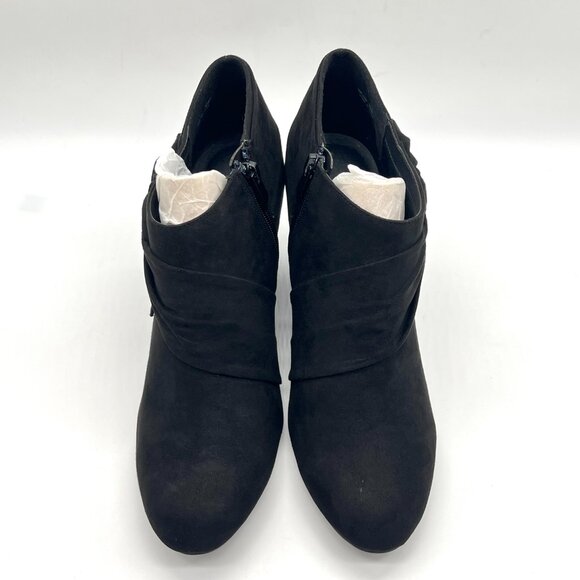 Chinese Laundry Womens Size 10 Black‎ Microsuede Wedge Ankle Boots Shoes - Picture 3 of 13